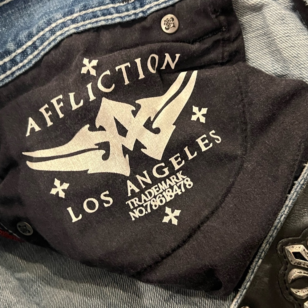 Men’s Vintage Affliction Cooper Distressed Rugged & Stylish Jeans - Picture 7 of 10